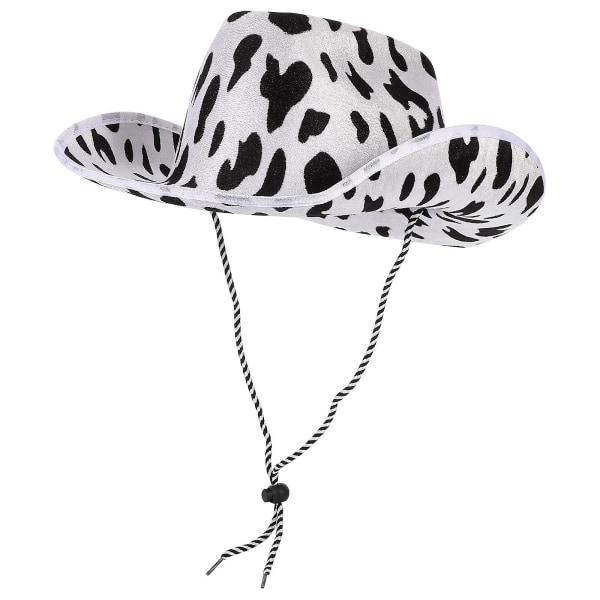 Musta Fedora Naisten Beach Cowboy -hattu Cowgirl Hat print Cowgirl -hattu (35,00 x 32,00 x 12,00 cm, valkoinen)