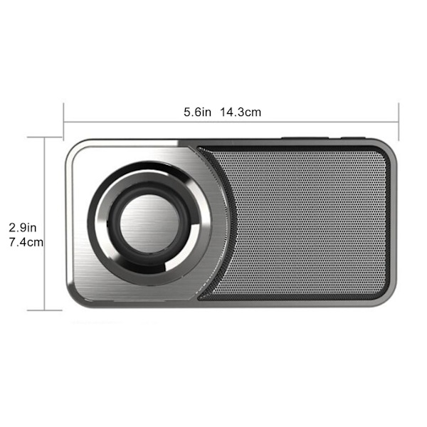 Bluetooth-högtalare Trådlös Bärbar Högtalare Med Stereoljud R-ich Bass Inbyggd Mikrofon FM Radio Högtalare（Grå）