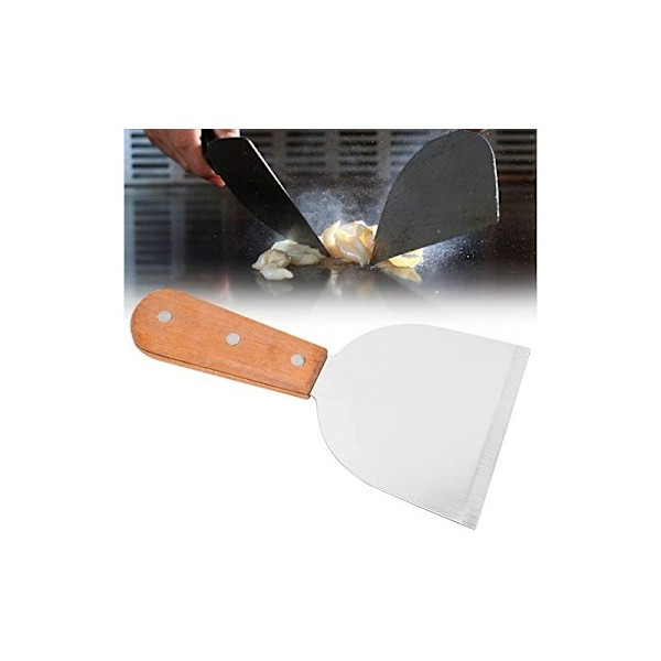 Grillspatel i rostfritt stål, tårtsspatel i trähandtag, äggpaj, biff, pizzaspatel, stekspade, grill