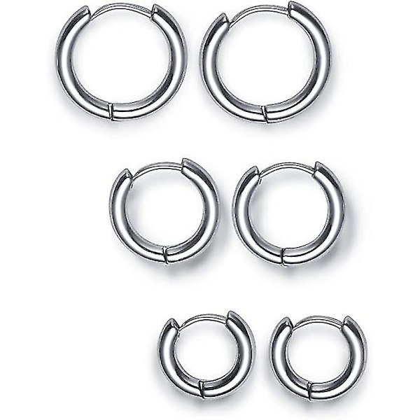 Kirurgiska örhängen i rostfritt stål, 8 mm, 10 mm, 12 mm, spiralörhängen i brosk, för män, kvinnor, flickor och pojkar
