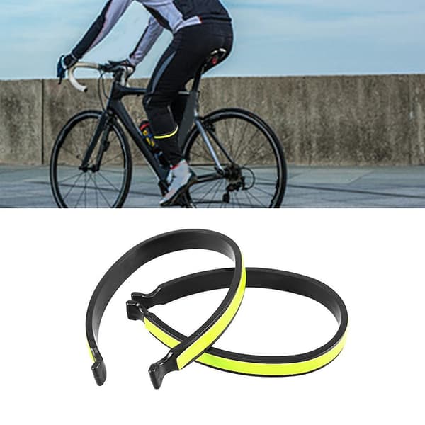Reflekterande byxor säkerhetsklämma cykelklämma nattcykling säkerhet (gul)