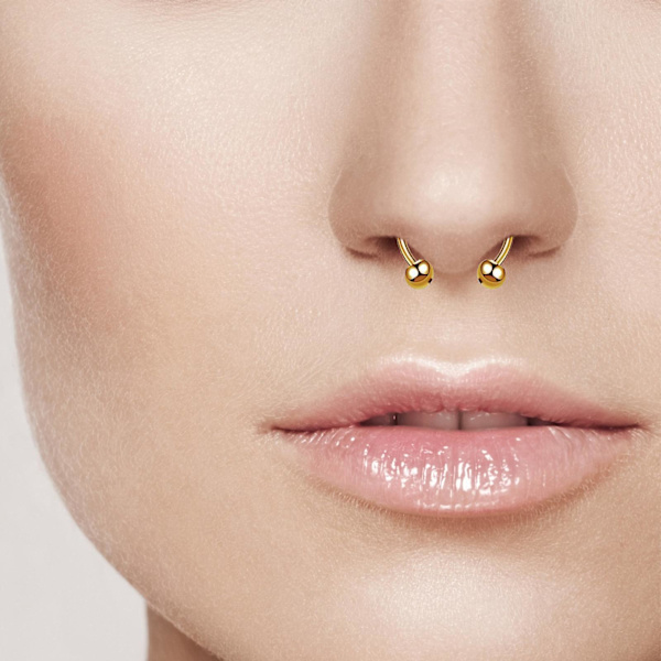Magnetisk hestesko næsering - Clip-On, rustfrit stål, slidstærk, personlighed - Ingen piercinger påkrævet（Multicolor）