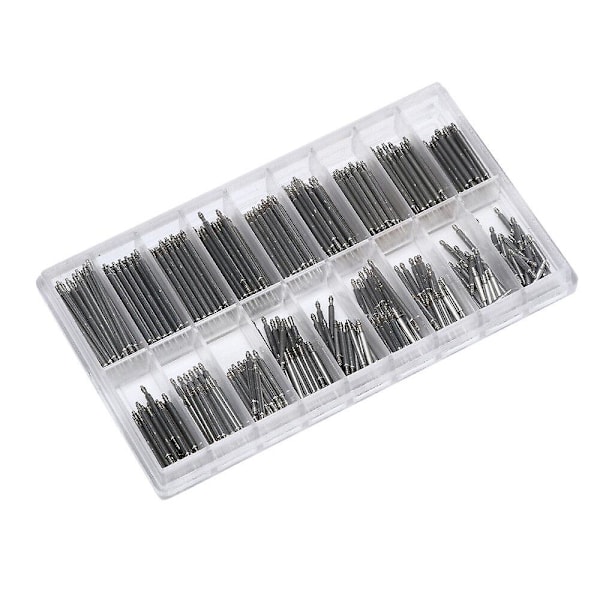 Stålklokkebånd med 18 størrelser, 1,5 mm tykkelse, eskeformede øreledd for klokketilbehør (360 stk) (1,5 mm tykk)