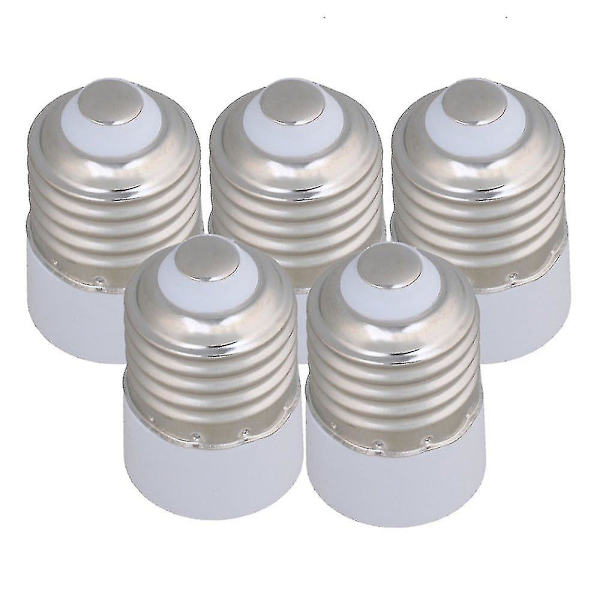 5x E27 til E14 metallsokkel-lampe lysadapterkonverter for halogen LED CFL-pære