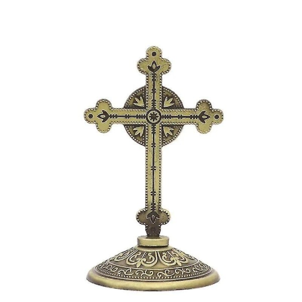 Jeesuksen ristin kodin sisustus Vintage katolinen metalli Kristus Jeesus -kuvake koristelu Ortodoksinen uskonnollinen kirkkovälineet Joululahja (KIINA, suklaa)