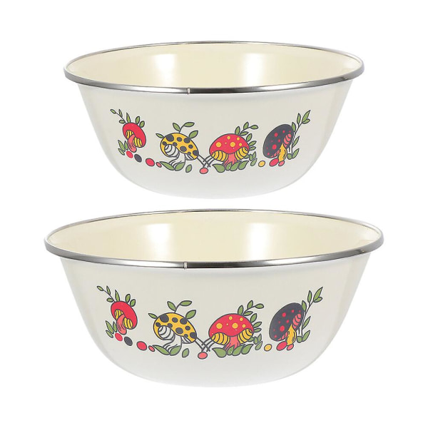 2-pack retro matskål snabbnudlar skål hushållsmatbehållare (beige) (18X18X7.5CM, beige)