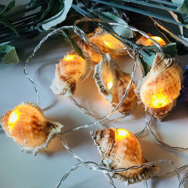 2023 New Upgraded 10 LED Conch String Lights for Hawaii Party Wedding Christmas Decoration（A1，As Shown）