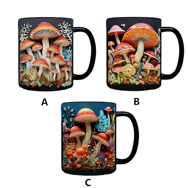 2024 NY Magiske Svampe Krus Keramisk Kaffe Krus Te Kop med 3D Magiske Svampe Krus