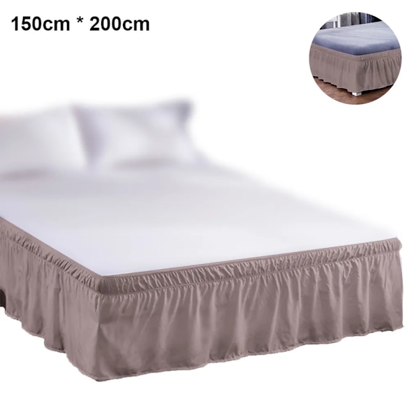 Sängkappa, borstad polyester, med TRE tygsidor, elastisk dammkappa, lätt att fästa, polyester