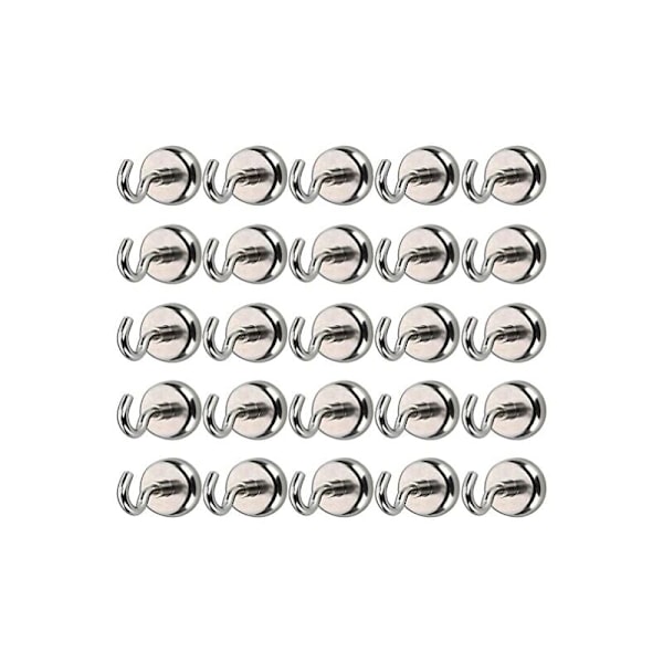 25 st magnetiska krokar Neodymium magneter 10 kg dragningskraft