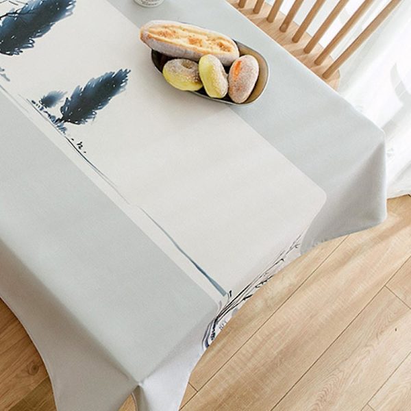 Duk, polyester rektangulär duk, grafiskt tryckt tvättbar duk för buffébord, fest, semestermiddag (55 tum)