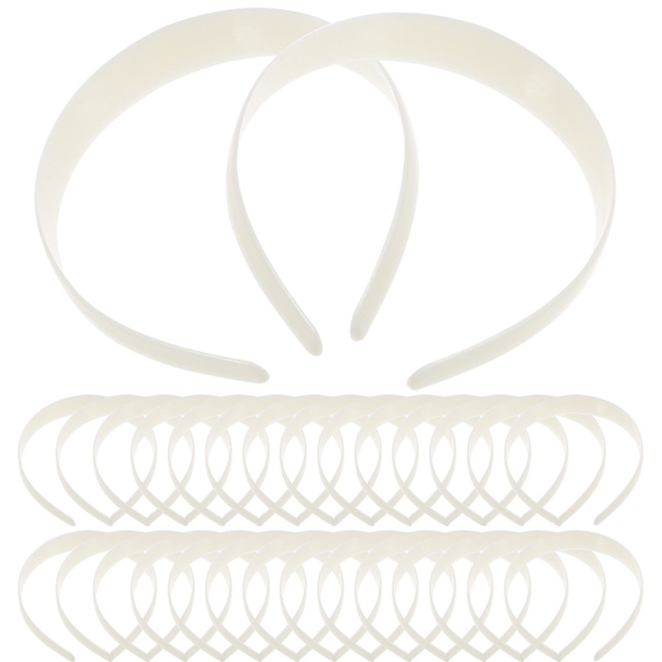 Vit plast pannband personliga håraccessoarer (15X13X2cm, Vit)