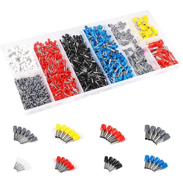 1200 Pieces Of Crimp-artery Sleeve Connector, Isolated Cable-pin End Large Range Of Wire End Sleeves With Portable Box