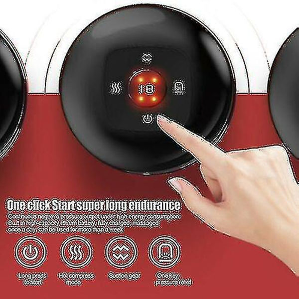 Smart Cupping Terapi Massager Med Rød Lys Terapi Elektrisk Cupping Massage Apparat Til Sort- Aespa（rød）
