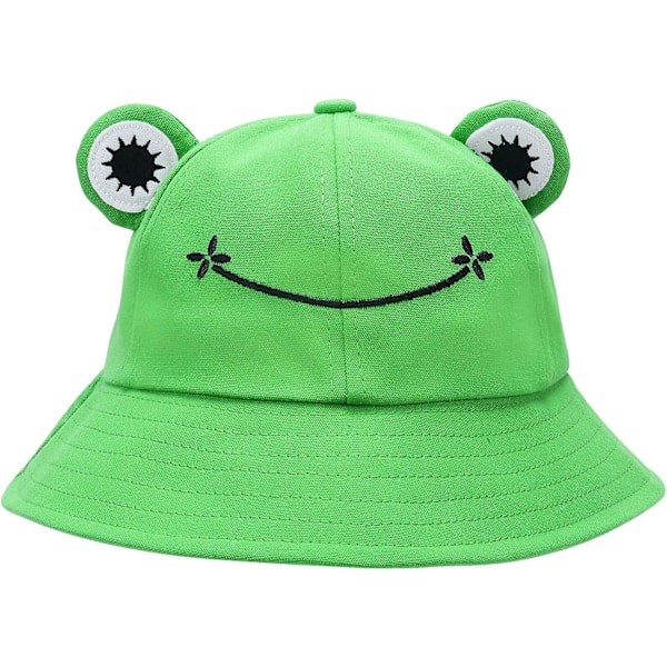 Groda hatt hink solhatt för kvinnor Groda hink hatt sommar utomhus hopfällbar andningsbar hink hatt för kvinnor-grön-vuxen: 56-58cm