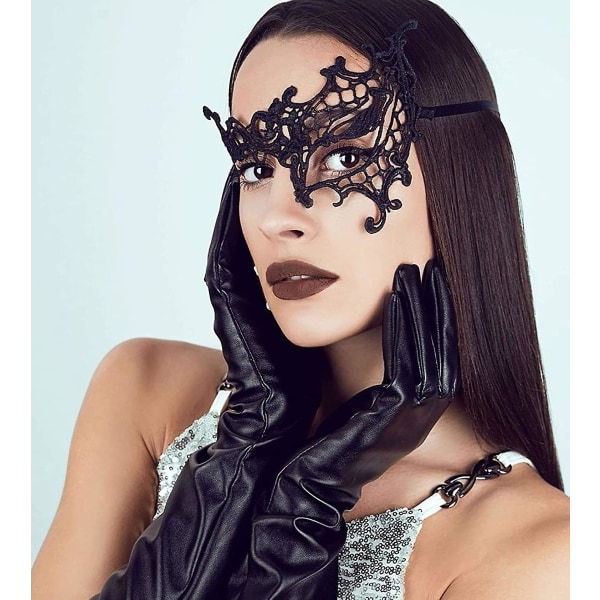 Venetiansk mask 6 delar Masquerade Ball Mask Spetsmask Venetian Masquerade Mask Sexig spetsmask för kvällsfest Balbaletten