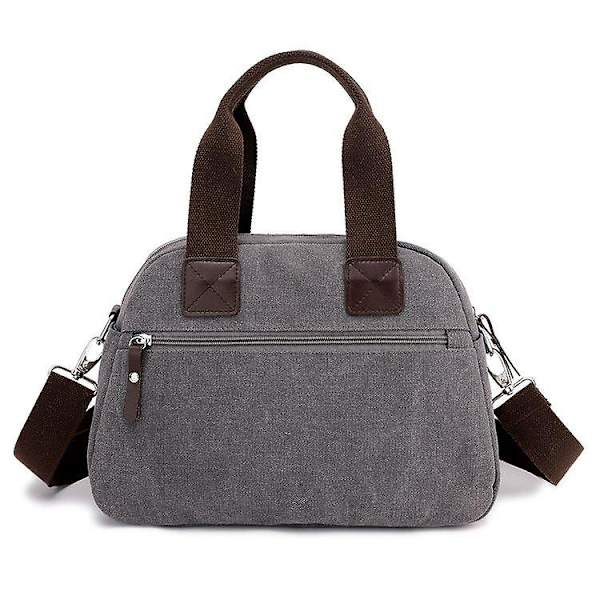 Canvas enkel canvas messenger väska för kvinnor（Rosa）
