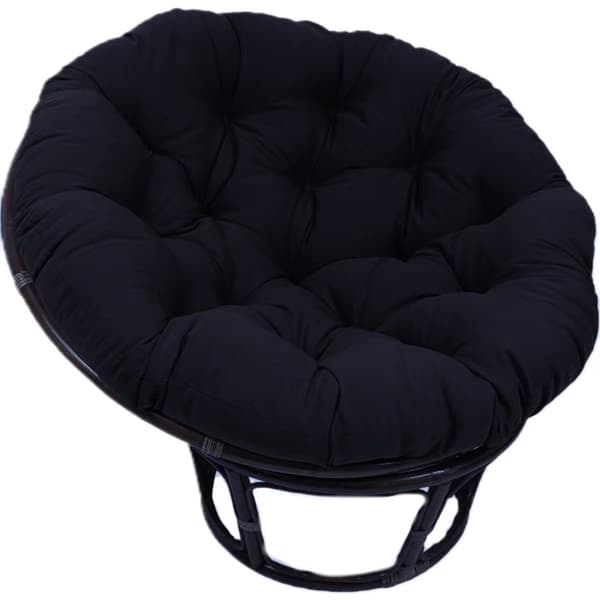 Runde puter, runde tuftede stolputer, tykke ensfargede komfortable gulvputer, hageputer, rottingstolputer, henge stolputer Black 40*40