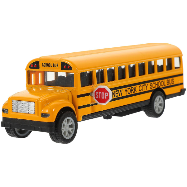 Miniskolebuss leketøy pedagogisk skolebuss modell småbarnsbil (13X4.5X4CM, gul)