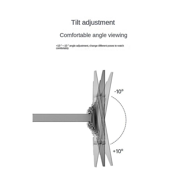 Full Motion Veggmontert Tv-Feste For 14-32 Tommers Lcd Led-Skjerm Universal Tv-Støtte Belastning Opp Til 60kg（Sølv）