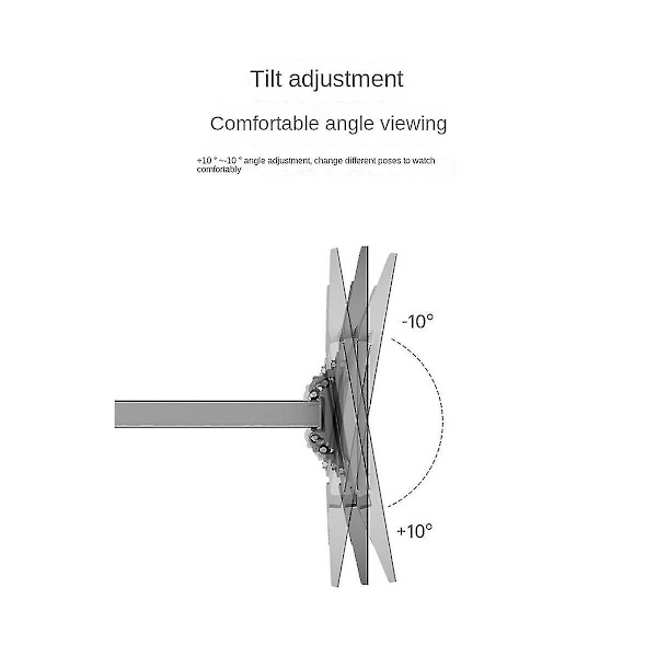 Täysi liike seinäkiinnike TV-teline 14-32 tuuman LCD LED-näytölle Universaali TV-tuki Kuormitus jopa 60 kg (hopea)