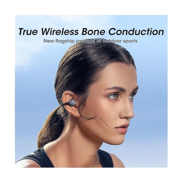 Tws Bone Conduction Earbuds Trådløse Øretelefoner Bluetooth Headset Til Sportsløb Slidløse W（Sort）