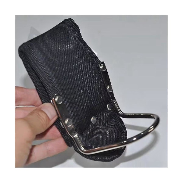 Multifunktionel værktøjsopbevaringstaske Pouch Bælte Hardware Elektriker Værktøjssæt Bor taljehammernøgle（sort）
