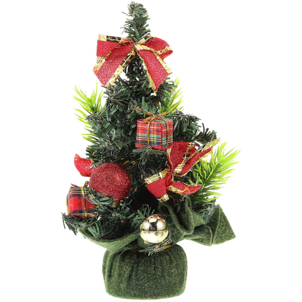 Julepynt til skrivebord, kunstig juletrepynt, juletre i stoff (18,50 x 9,00 x 9,00 cm, som vist på bildet)