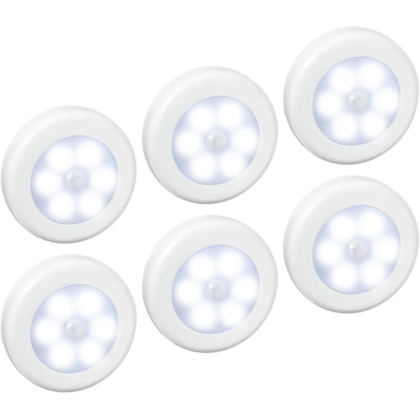 Led-yövalo liiketunnistimella, 6 kpl liiketunnistimella varustettua kaappivaloa, automaattinen