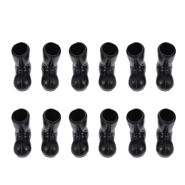 12-pack miniatyrjultomtens stövlar bordsdekoration för julen små julstövlar (3X2,9X1CM, svart)