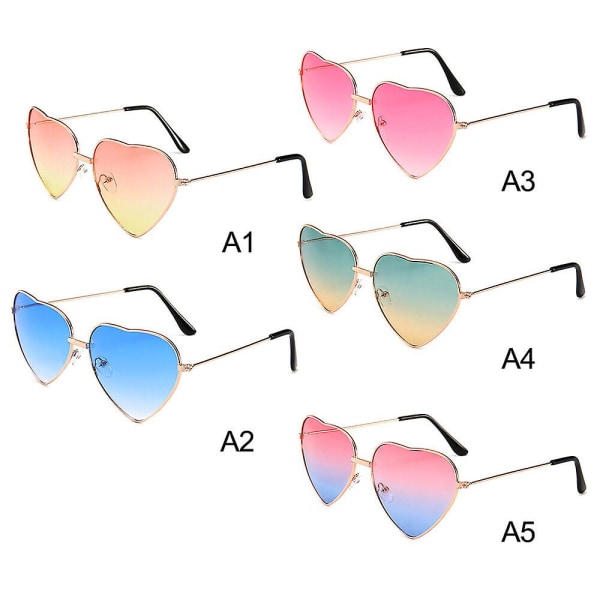 Hjerteformede solbriller for barn med tynn innfatning for fasjonable jenter (5M, rosa)