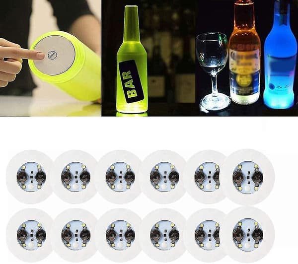 Led Coaster, 12 Pack Light Up Coasters, Led Bottle Lights