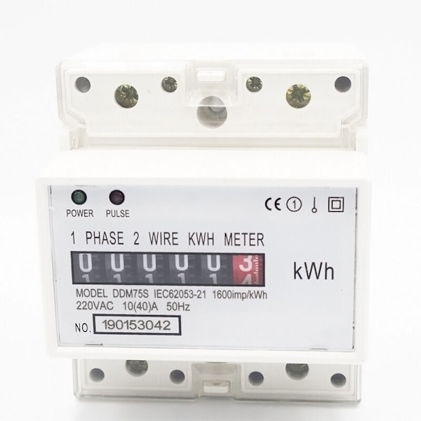 4P enfas elektrisk mätare skena bord DDM75S, 15(60)A
