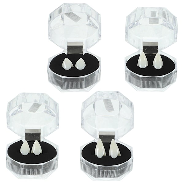 4 par tilpassede fangs cosplay tenner proteser Halloween fest rekvisitter (pakke med 4, 13mm+15mm+17mm+19mm) (M, som vist)