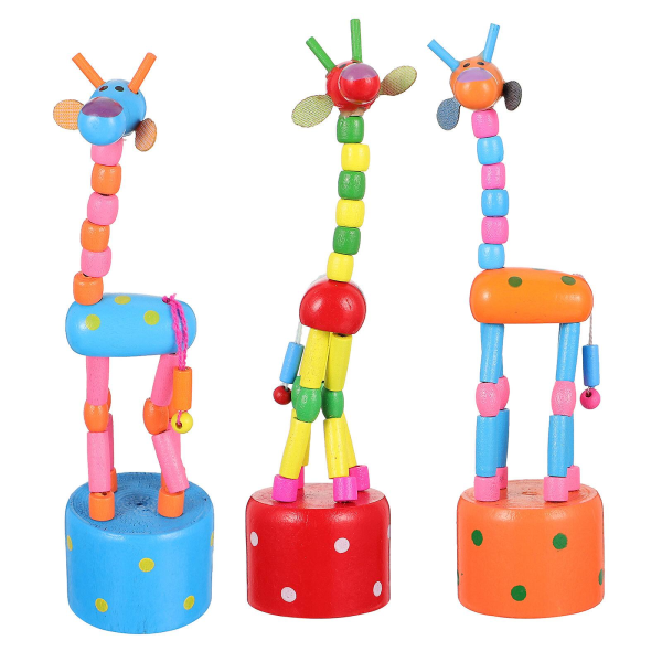 2 pakke girafformede farverigt legetøj pædagogisk sødt børnelegetøj (tilfældige farver) (17X4,2 cm, tilfældige farver)