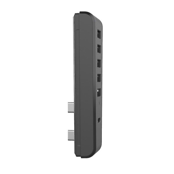 6 in 1 USB -keskitin Ps5 Slim -konsolilaajennussovittimelle, High Speed ​​USB keskitin laajentaa portteja, Ps5 Slim -lisävarusteet (musta)