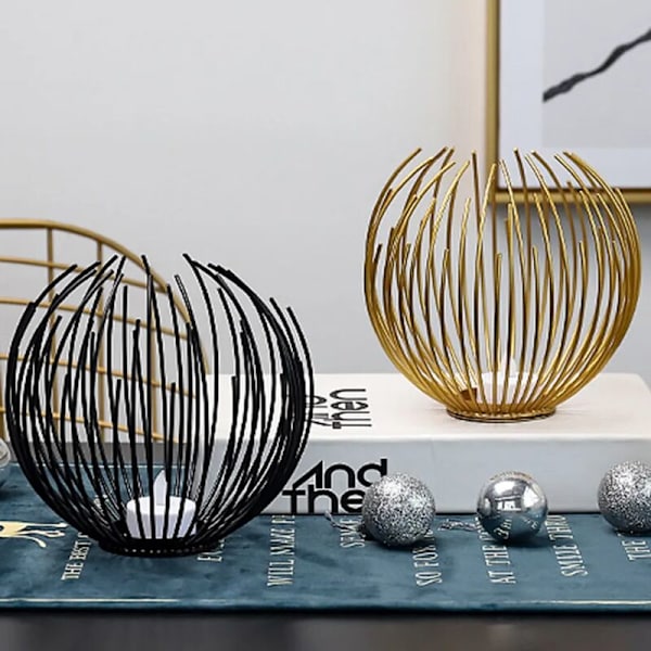 Geometrisk form ljusstake, ihålig design, bröllopsdekoration järnljusstake