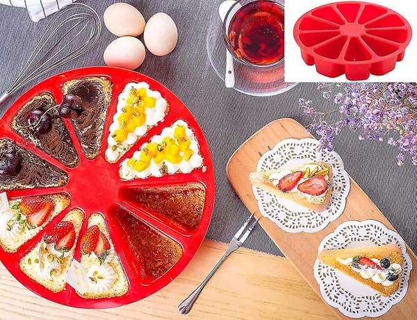 Silikonformar för portionskakor - 10 triangulära hålrum, nonstick-kakform