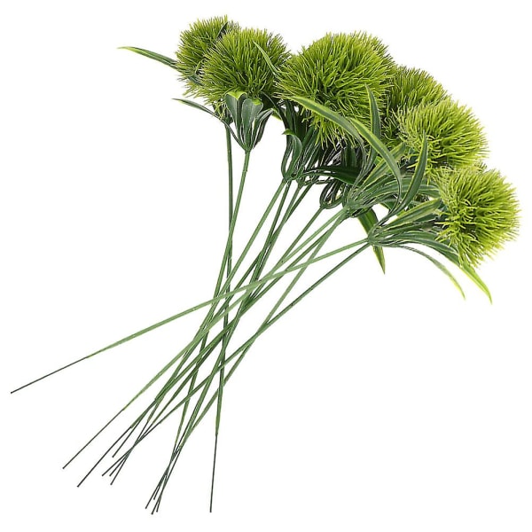 12-pakke realistiske løvetann kunstige blomsterdekorasjoner løvetann bukett løvetann dekorasjon hjemmedekor (25X3.5CM, grønn)