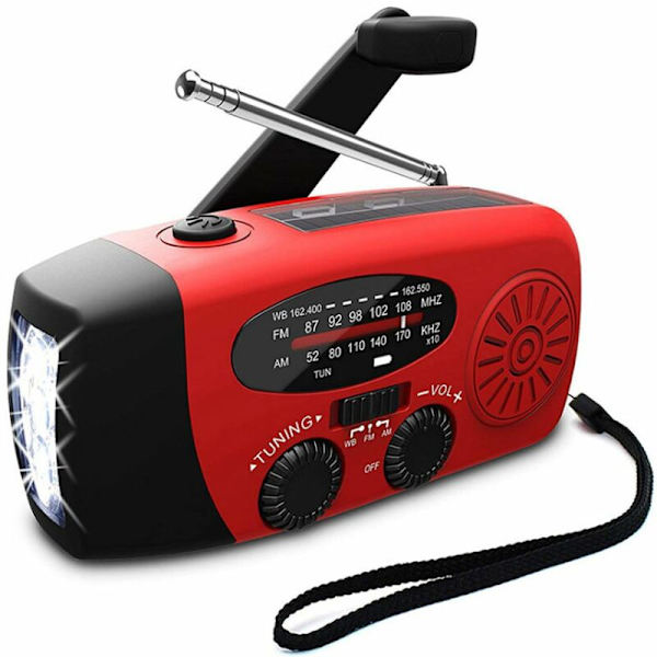 Miixia HOT Nöd Sol Handvev AM FM Väderradio LED Ljus USB Laddare Utomhus
