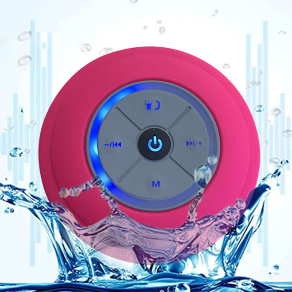Bärbar Bluetooth-högtalare Trådlösa Duschhögtalare För Telefon Bluetooth Subwoofer Hand Free Bilhögtalare Högtalare（Rosa）