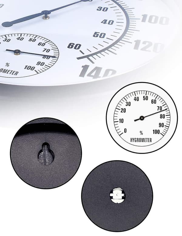 Termometer inomhus och utomhus 10\" Stor väggtermometer och hygrometer