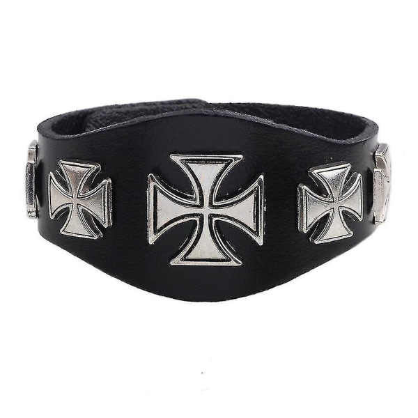 Nit Punk Läderarmband Med antikens Rom Cross