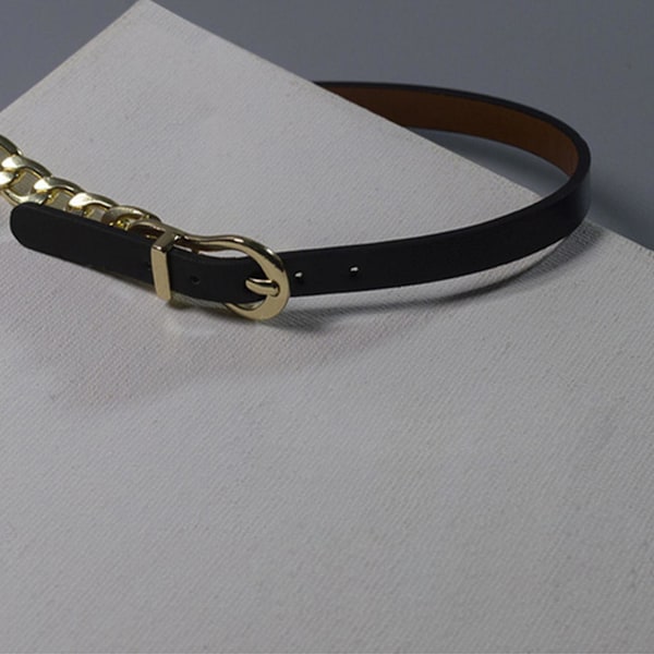 Justerbar PU-läderhalsband, 39 cm, svart, för kvinnor och flickor