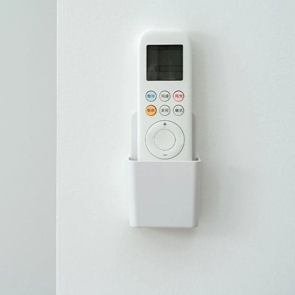 Väggmonterad fjärrkontrollhållare förvaring låda telefonhållare hotell kontor väggförvaring organisation 1 st vit