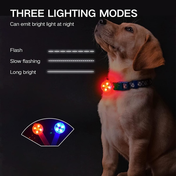 Hund- och katthalsband LED-lampa, USB uppladdningsbar LED-lampa för hund, 3  blinkande lägen Vattentät säkerhetslampa för husdjurslampa (blå, A) 74ff |  Fyndiq
