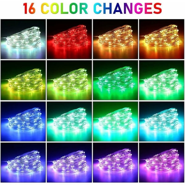 Färgglada LED-slingor inomhus, 16 färger 5m 50 utomhus USB koppartrådsljus