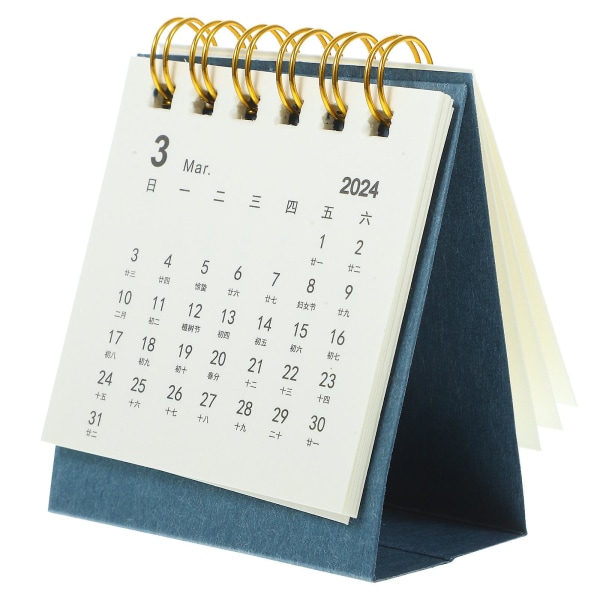 Hushållskalender Daglig vertikal kalender Dekorativ månadskalender Hushållsprodukter (9X6,5 cm, blå)