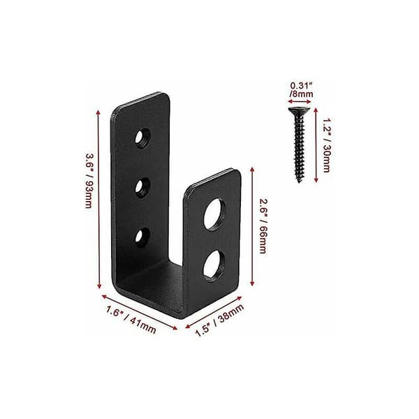 2-pack kraftiga ståldörrfästen för 2x4 dörr, U-formad säkerhetsstång