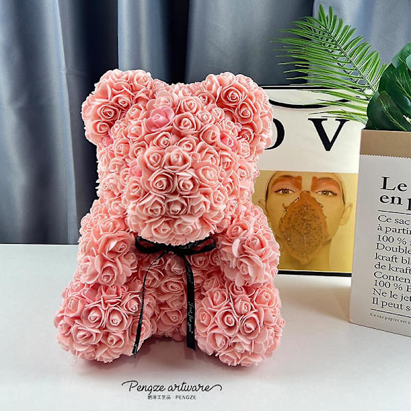Handgjorda bevarade blommor, flerfärgade LED-lampor, perfekt present till alla hjärtans dag, mors dag och årsdag (hud